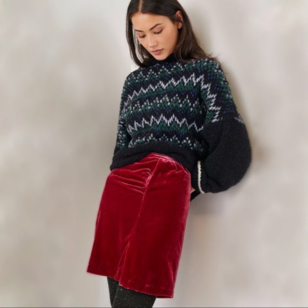 NWT Anthropologie Montie Velvet Miniskirt size 6